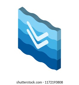 Deep isometric left top view 3D icon
