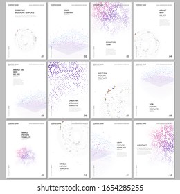 Deep learning artificial intelligence. Big data visualization. A4 brochure layout of covers design templates for flyer leaflet, A4 brochure design, report, presentation, magazine cover, book design.