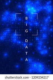 Deep learning background. Technology for big data, visualization, artificial intelligence and quantum computing. Design template for software concept. Vector deep learning backdrop.