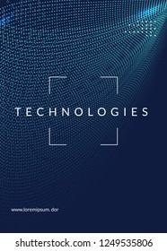 Deep learning background. Technology for big data, visualization, artificial intelligence and quantum computing. Design template for server concept. Digital deep learning backdrop.
