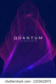 Deep learning background. Technology for big data, visualization, artificial intelligence and quantum computing. Design template for network concept. Geometric deep learning backdrop.