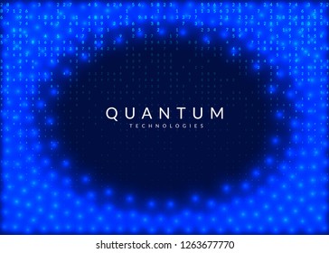 Deep learning background. Technology for big data, visualization, artificial intelligence and quantum computing. Design template for computing concept. Cyber deep learning backdrop.