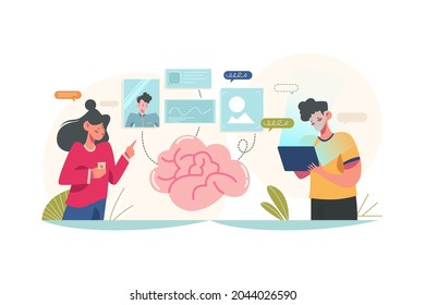 Deep Learning and Brainstorming Concept Illustration