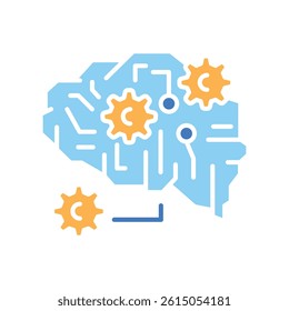 Deep Learning color flat icon for digital and print projects.  Minimal clean icons for apps and websites. Modern simple icons for UI UX and branding