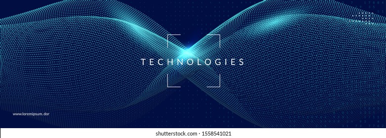 Deep learning concept. Digital technology abstract background. Artificial intelligence and big data. Tech visual for energy template. Modern deep learning backdrop.