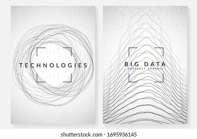 Deep learning concept. Digital technology abstract background. Artificial intelligence and big data. Tech visual for storage template. Partical deep learning backdrop.