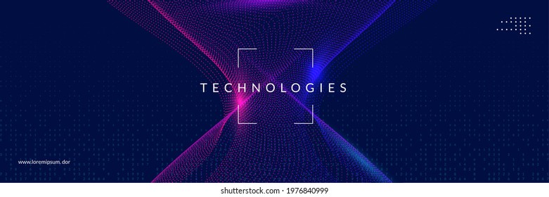 Deep learning concept. Digital technology abstract background. Artificial intelligence and big data. Tech visual for energy template. Cyber deep learning backdrop.