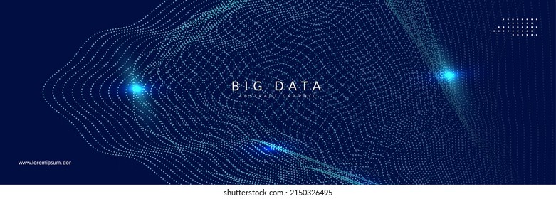 Deep Learning Concept. Digital Technology Abstract Background. Artificial Intelligence And Big Data. Tech Visual For Screen Template. Partical Deep Learning Backdrop.