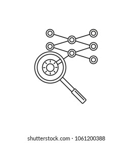 Deep learning data icon. Outline deep learning data vector icon for web design isolated on white background