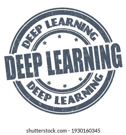 Deep learning grunge rubber stamp on white background, vector illustration
