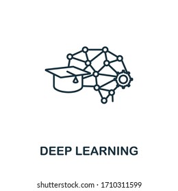 Deep Learning icon from artificial intelligence collection. Simple line Deep Learning icon for templates, web design and infographics