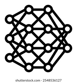 Deep learning icon line style transparent