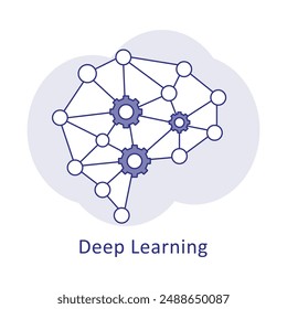 Deep Learning Icon: Neural Networks, AI Learning Models, Machine Learning, Advanced AI, Data Processing.