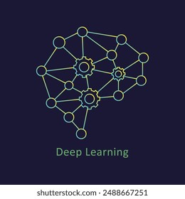 Deep Learning Icon: Neural Networks, AI Learning Models, Machine Learning, Advanced AI, Data Processing.