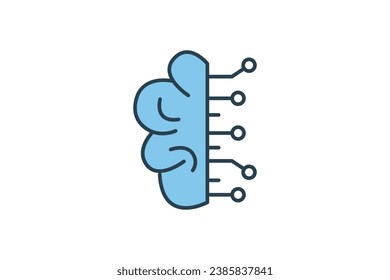 deep learning icon. icon related to device, artificial intelligence. flat line icon style. simple vector design editable