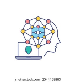 deep learning icon vector illustration 