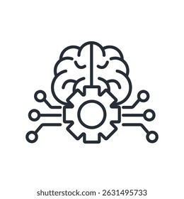 deep learning icon. vector.Editable stroke.linear style sign for use web design,logo.Symbol illustration.