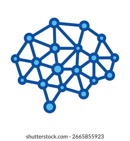 Deep Learning Icons In Blue Style, Vector Illustration