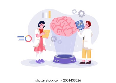Deep Learning Illustration concept. Flat illustration isolated on white background.