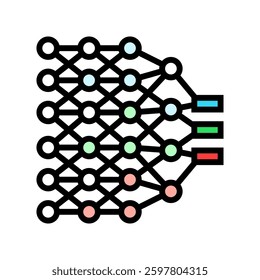 deep learning layers machine color icon vector. deep learning layers machine sign. isolated symbol illustration