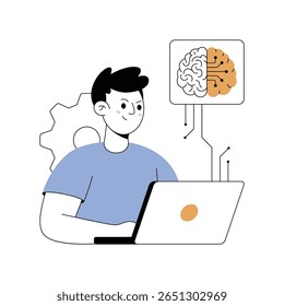 Ilustrações do Deep Learning Modern. Arquivo Eps 10 no plano de fundo transparente