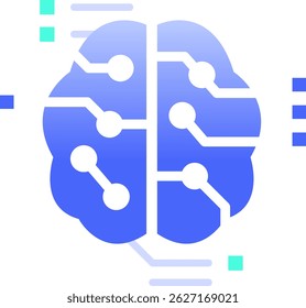Deep learning neural networks ai brain Smart Manufacturing and Industry Icon Illustration