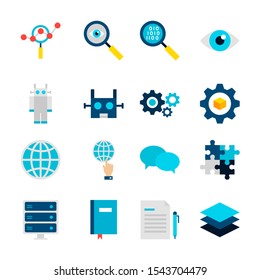 Deep Learning Objects. Set of Business Items Isolated over White.