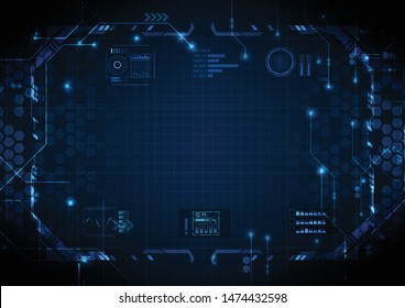 Deep Light Blue Futuristic Circuit Digital Technology Background
