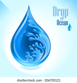 Deep light wave in a drop of ocean