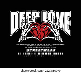 deep love vintage graphic design for creative clothing, for streetwear and urban style t-shirts design, hoodies, etc.