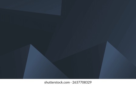 Deep Navy Abstract Geometric Landscape with Dynamic Facets and Serene Gradient for Modern Backdrop and Sophisticated Design with Low Poly Elements