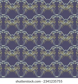 Deep Navy Blue background with repeated abstract pattern