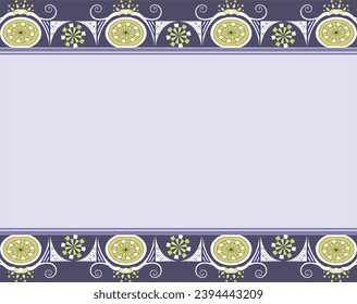 Deep Navy Blue frame design with custom abstract pattern for use on fabric and etc