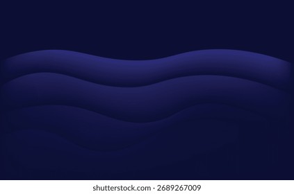  Deep navy blue layered paper-cut abstract with smooth 3D shadows, modern minimal aesthetic, perfect for professional branding, corporate design, web UI, and elegant creative layouts.