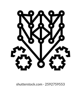 Deep Neural Network black line icon