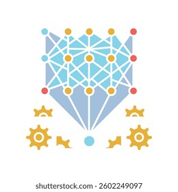 Deep Neural Networks black line icon. Vector isolated element. Editable stroke.