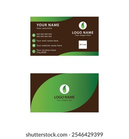  Deep Oak e Gradiente cor verde design de cartão de visita para um rico e natural apelo