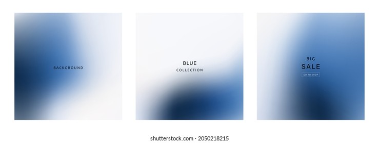 Deep ocean blue square backgrounds  Abstract minimal vector art  Modern templates for social media posts  ads  covers  banners design 