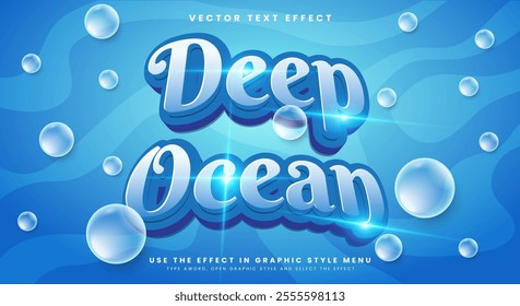 Deep Ocean editable text effect template Suitable for deep sea background