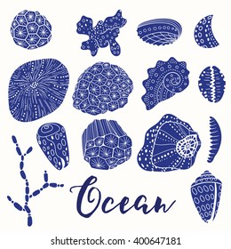 Deep ocean. Set of vector elements