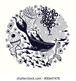 Deep ocean. Vector illustration