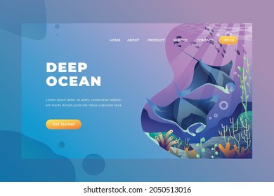Deep Ocean - Vector Landing Page