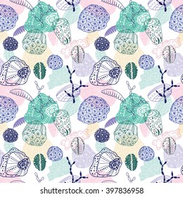 Deep ocean. Vector seamless pattern