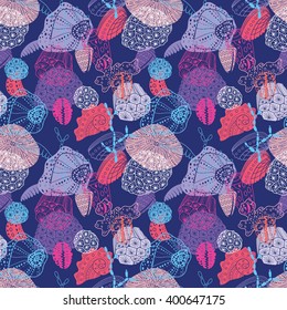 Deep ocean. Vector seamless pattern