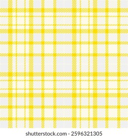 Deep Off White Seamless Tartan with Cool Dandelion accents Fabric Design