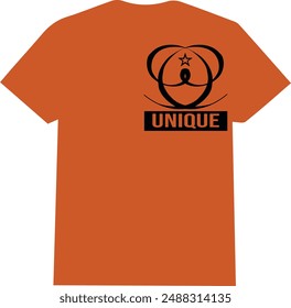 deep orange color shirt | unique typography star  symbol t shirt |