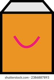 deep orange color shopping bag icon design