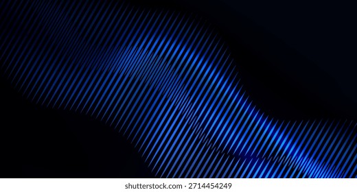 Deep and pale blue abstract blurred gradient mesh with light lines vector background 