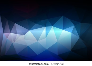 Deep and pale blue abstract low poly geometric background