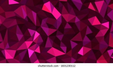 Deep pink abstract background. Geometric vector illustration. Colorful 3D wallpaper.
